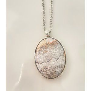 Necklace with Unique Stone Pendant Charm and Chain